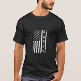 Papa met ons Amerikaanse vlag T-shirt