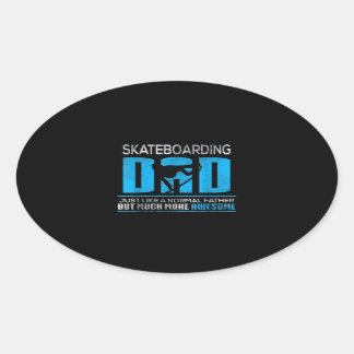 Papa met skateboarden net als normaal veel meer Aw Ovale Sticker