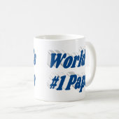 Papa met zee blauw halve tekst koffiemok (Voorkant rechts)