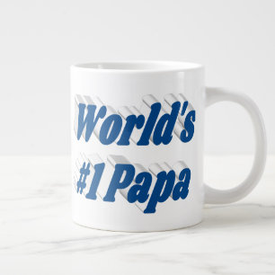 Papa met zee blauwe halve tekstgigantische koffie- grote koffiekop