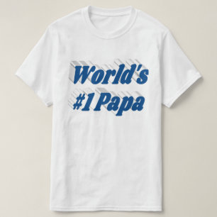 Papa met zee blauwe tekst T-shirt