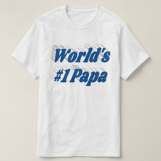Papa met zee blauwe tekst T-shirt (Design voorkant)