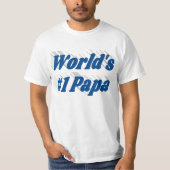 Papa met zee blauwe tekst T-shirt (Voorkant)