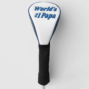 Papa met zeeblauwe tekst golfheadcover