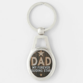 Papa: Mijn eeuwige gidsende ster metalen ovale sle Sleutelhanger