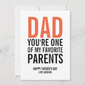 Papa Mijn favoriete Vaderdag Kaart (Voorkant)