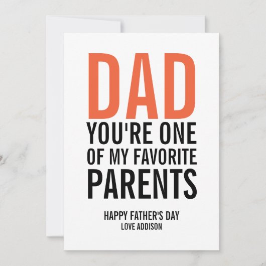 Papa Mijn favoriete Vaderdag Kaart (Voorkant)