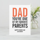 Papa Mijn favoriete Vaderdag Kaart (Staand voorkant)