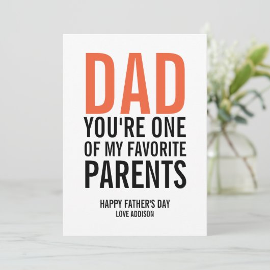 Papa Mijn favoriete Vaderdag Kaart (Staand voorkant)