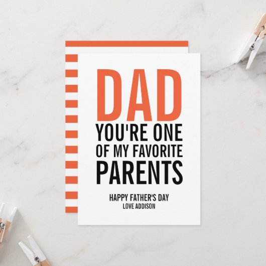 Papa Mijn favoriete Vaderdag Kaart (Voorkant / Achterkant in situ)