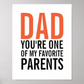 Papa Mijn favoriete Vaderdag Poster (Voorkant)