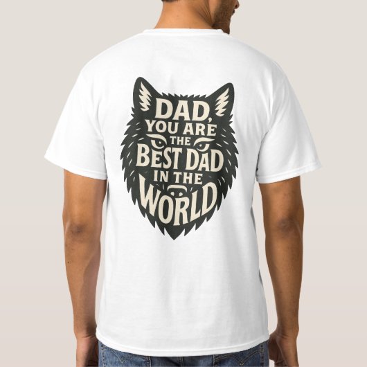 Papa, mijn held - Bold Tiger Head Text Art T-shirt (Achterkant)