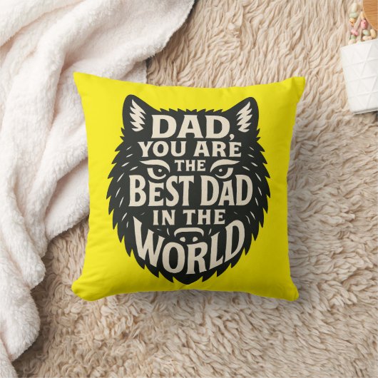 "Papa, mijn held" - Bold Tiger Typography Pillow Kussen (Deken)