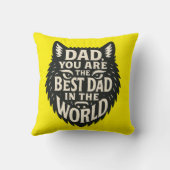 "Papa, mijn held" - Bold Tiger Typography Pillow Kussen (Achterkant)
