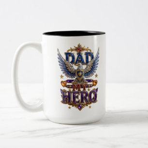Papa Mijn Held Majestueuze Adelaar Kroon Verjaarda Tweekleurige Koffiemok