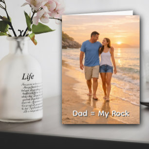 Papa, Mijn Rots Strand Zonsondergang Custom Vaderd Kaart