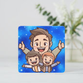 Papa, mijn stille held feestdagenkaart (Staand voorkant)