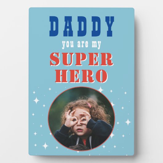 Papa mijn superheld Fun Fotovaders dag Fotoplaat (voorkant)