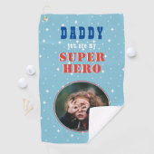 Papa mijn superheld Fun Fotovaders dag Golfhanddoek (Insitu)