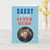 Papa mijn superheld Fun Fotovaders dag Kaart (Gele Bloem)