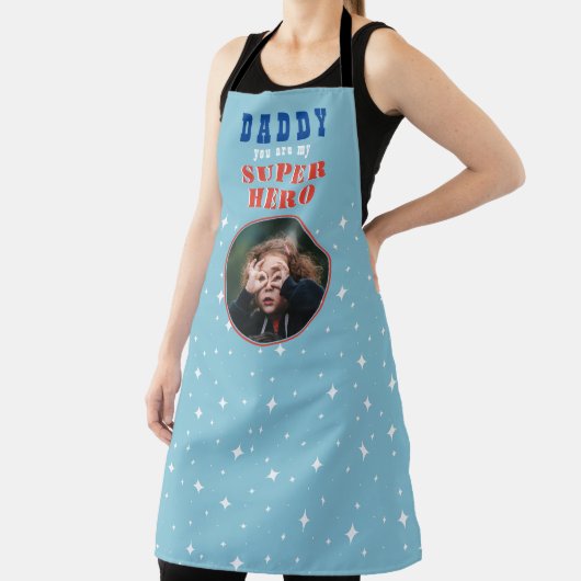 Papa mijn superheld Fun Fotovaders dag Schort (Insitu)