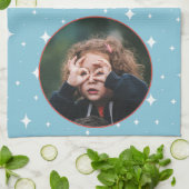 Papa mijn superheld Fun Fotovaders dag Theedoek (Gevouwen)