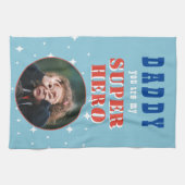 Papa mijn superheld Fun Fotovaders dag Theedoek (Horizontaal)