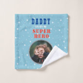 Papa mijn superheld Fun Fotovaders dag Washandje (Wasdoekje)