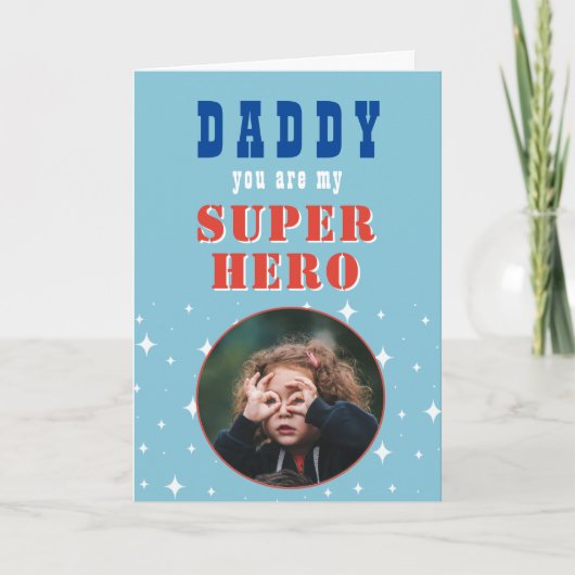 Papa mijn Superheld Leuk Foto Vaderdag  Kaart (Voorkant)