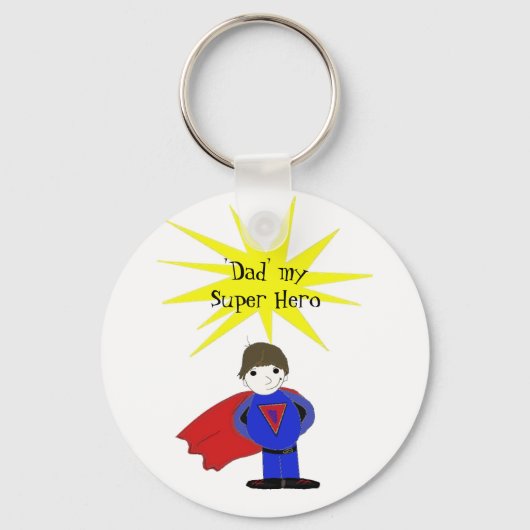 Papa mijn superheld sleutelhanger (Voorkant)