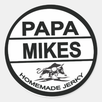 Papa Mike's Zelfgemaakte Beef Jerky Ronde Sticker