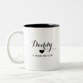 Papa, Modern Kinder Names Custom Vaderdag Gift Tweekleurige Koffiemok (Links)