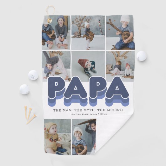 Papa Modern Photo Collage Golf Towel Golfhanddoek (Insitu)