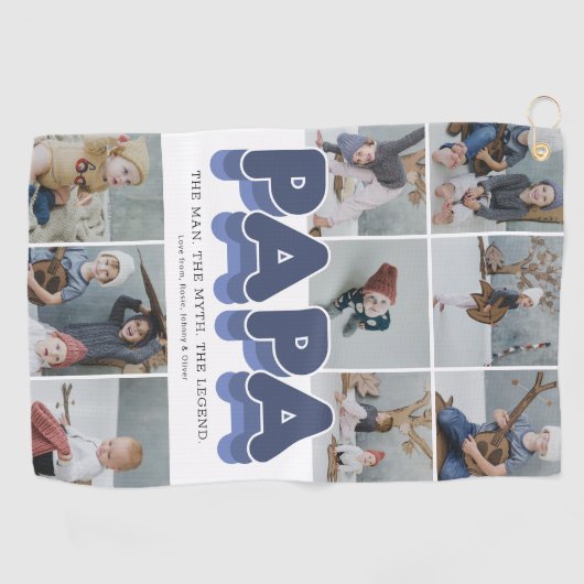 Papa Modern Photo Collage Golf Towel Golfhanddoek (Horizontaal)