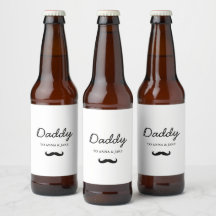 papa | Modern Vaderdag snor bierlabel