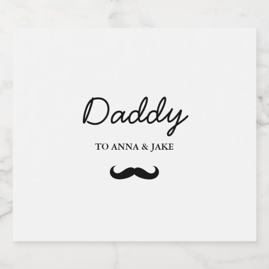 papa | Modern Vaderdag snor bierlabel Bier Etiket (Enkel label)