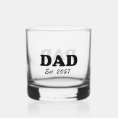 Papa modern wit zwart typografie aangepaste test d whisky glas (Achterkant)