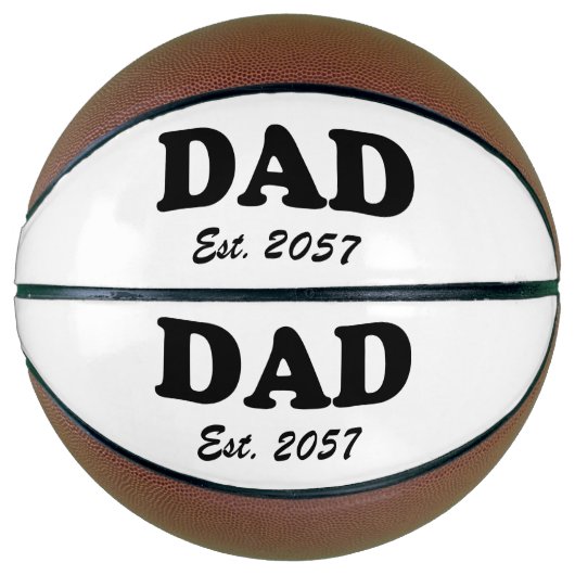 Papa modern zwart typografie aangepaste test datum basketbal (Voorkant)