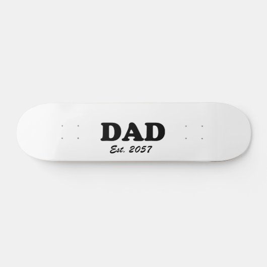 Papa modern zwart typografie aangepaste test datum persoonlijk skateboard (Horizontaal)
