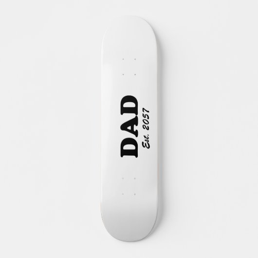 Papa modern zwart typografie aangepaste test datum persoonlijk skateboard (Voorkant)