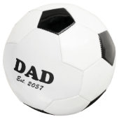 Papa modern zwart typografie aangepaste test datum voetbal (Drie kwart)