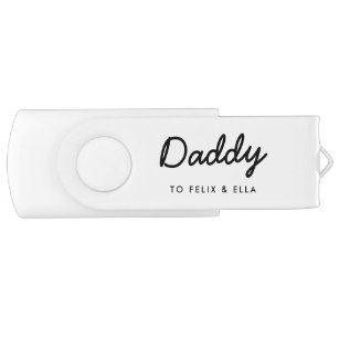 papa   Moderne Kinder naamnamen Vaderdag USB Stick
