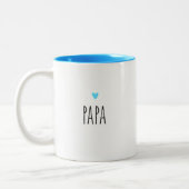 Papa | Moderne pap aangepaste hartkleur Tweekleurige Koffiemok (Links)
