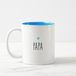 Papa | Moderne pap aangepaste hartkleur Tweekleurige Koffiemok