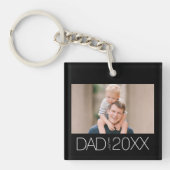 Papa moderne script foto sleutelhanger (Voorkant)