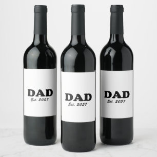 Papa moderne typografie aangepaste test datum part wijn etiket