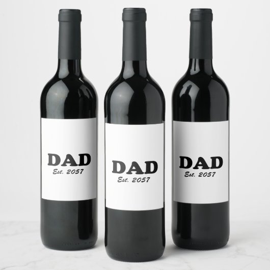 Papa moderne typografie aangepaste test datum part wijn etiket (Flessen)