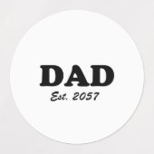 Papa moderne typografie aangepaste test datum wit labels (Design 1)