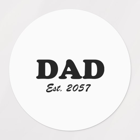 Papa moderne typografie aangepaste test datum wit  labels (Design 1)