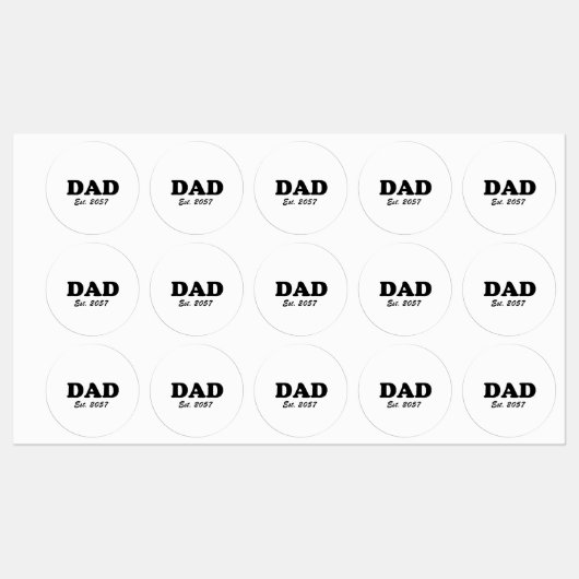 Papa moderne typografie aangepaste test datum wit  labels (Vel)